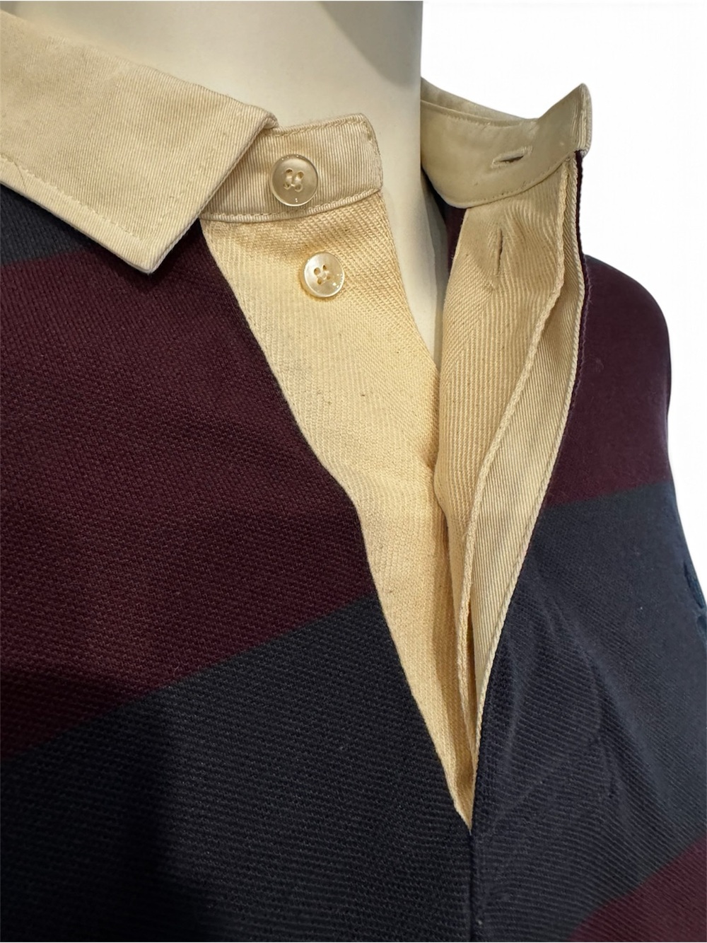 Men's Long Sleeve - Isabel Marant - Navy & Burgundy - Polo - Picture 3 of 9
